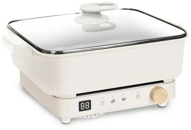 義大利Giaretti珈樂堤 IH變頻火鍋電磁爐組(GT-MIP48) 1200W大火力 黑晶面板, 白色, 1個, 290mm