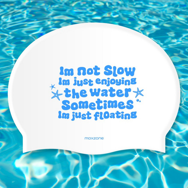 [맥스존] 낫슬로우 와이드 수모 실리콘 빅사이즈 특대형 성인 부드러운 편한 수영모자, 화이트, 1개