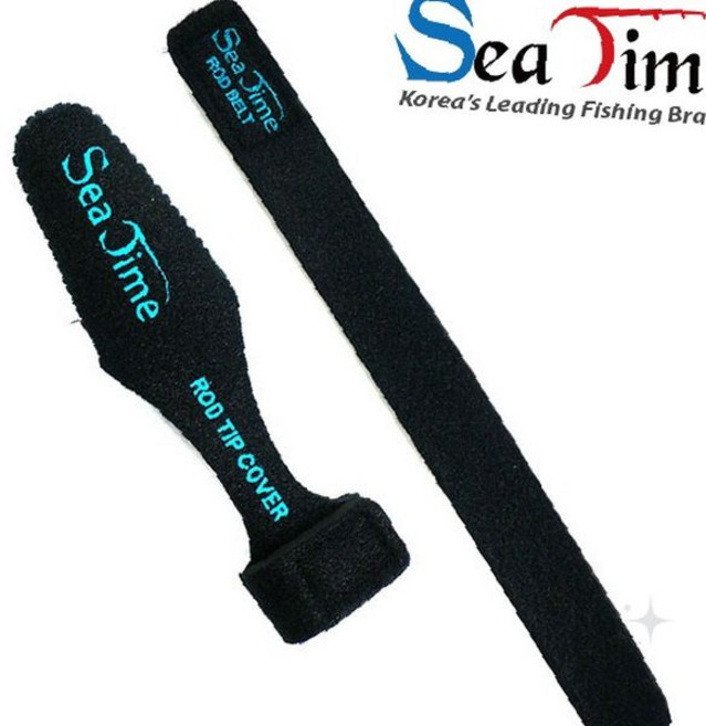 낚시대 팁커버 로드벨트 세트 루어낚시 보호용품 고정형 휴대용 민물 바다낚시 장비, 1개, 씨타임 로드팁보호대SET 블루