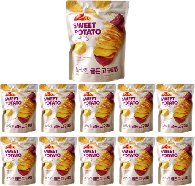 바삭한 골든 고구마칩, 200g, 10개