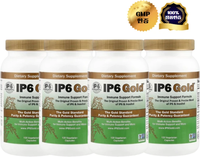 2+2 IP6 인터내셔널 IP6 Gold 이노시톨 칼슘 마그네슘 베지 캡슐 120정, 4개 - 쿠팡