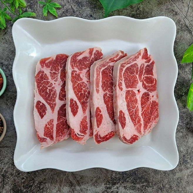 돼지고기 리베리코 꽃목살 구이용 수육용 통두께 절단없음 1kg, 1개