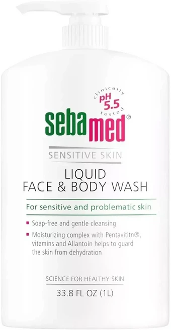 세바메드 pH 5.5 민감성 및 트러블 피부용 액상 페이스 & 바디워시 1000ml - 1팩 - 영국 직배송, 1개, 1L - 쿠팡