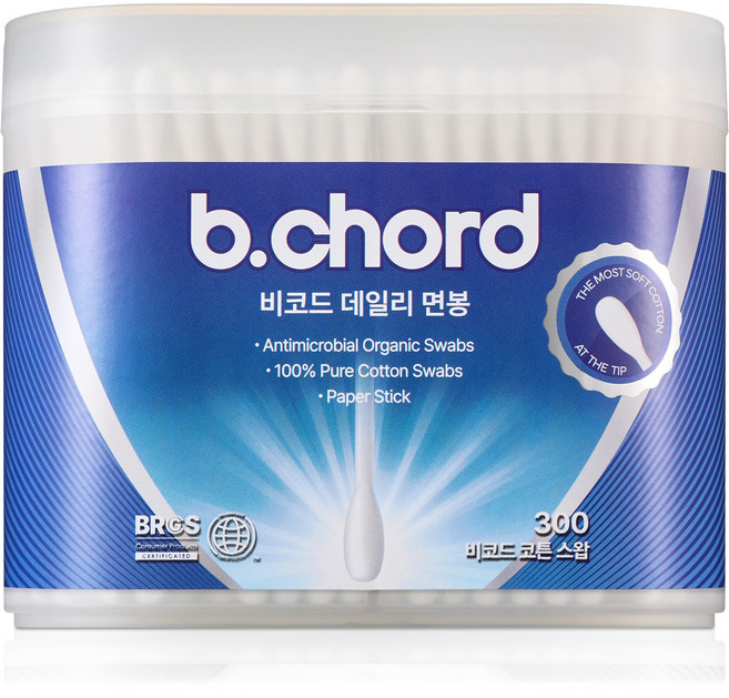 비코드 데일리 순면 100% 프리미엄 면봉, 1개, 300개입