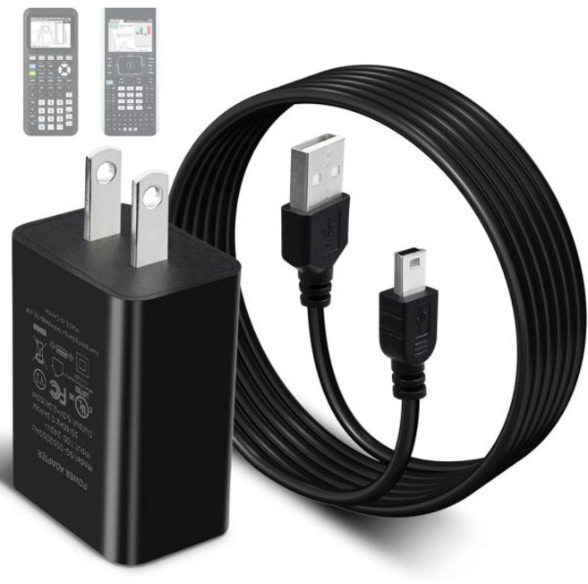 TI 84 Plus CE 충전기 및 케이블: TI-84 Nspire 충전 케이블 - 텍사스 인스트루먼트 TI84 그래핑 계산기 충전선 실버 에디션 Ti-nspire CX CAS, TI 84 Plus CE 충전기 및 케이블 TI84 N