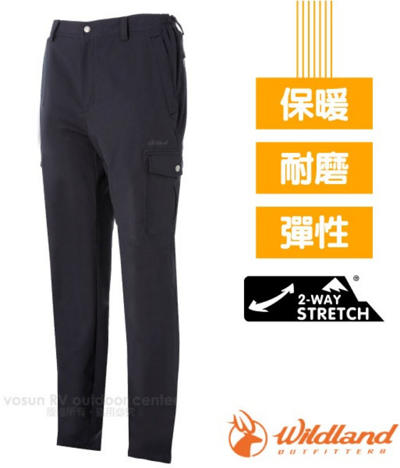 【荒野 WildLand】男 彈性貼袋四季款休閒長褲(大尺碼) 排汗長褲 休閒運動工作褲 S2376