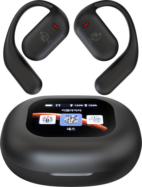 서앤오 스피츠 골전도 OWS ENC 노이즈캔슬링 오픈형 블루투스 헤드셋 이어폰, 블랙