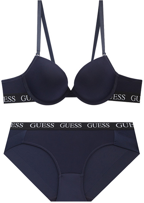게스언더웨어 게스 언더웨어 아웃밴드 솔리드 브라 팬티 세트