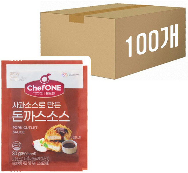 쉐프원 일회용 사과소스로 만든 돈까스소스, 100개, 30g