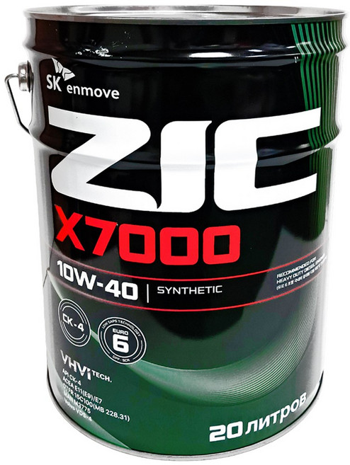 ZIC 7000 CJ-4 10w40 20L 대형트럭 트레일러 엔진오일, 1개, 지크 X7000 10W40_20L