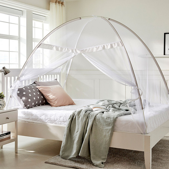 디오 원터치 모기장 침대모기장 텐트 야외 촘촘한망, 그레이 1문