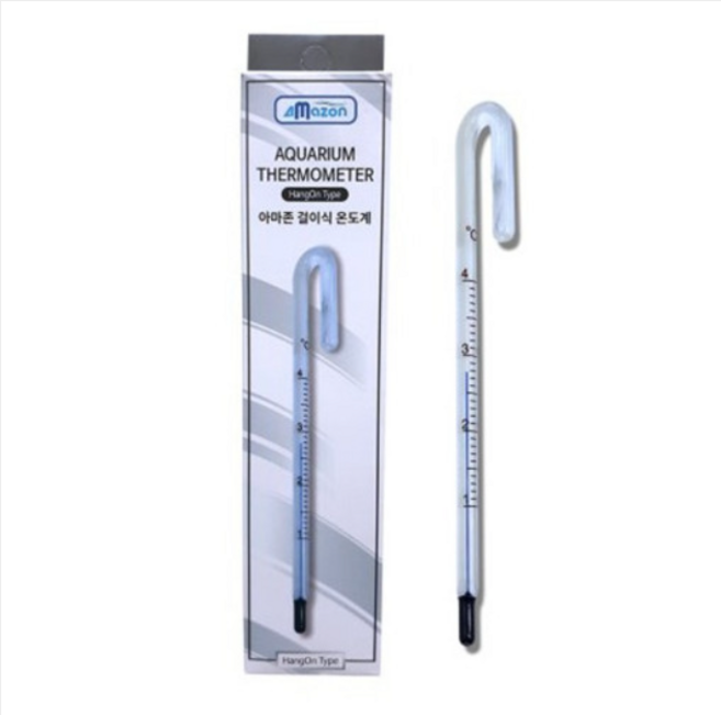 아마존 수족관 걸이식 유리온도계 어항온도계, 1개