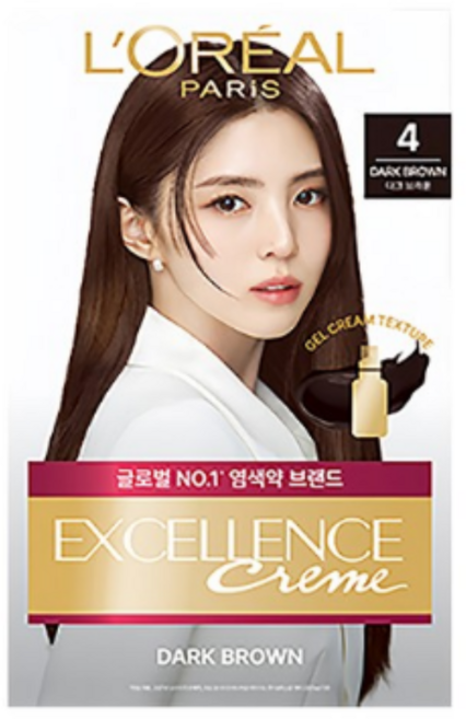 로레알파리 엑셀랑스 크림 염색제, 4호 DARK BROWN(다크브라운), 10개