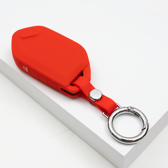 바이어블 기아 EV3 EV4 EV6 쏘렌토 MQ4 카니발 KA4 호환 스마트키 실리콘 케이스 키링 키홀더, 5버튼_S58_SS1, 레드