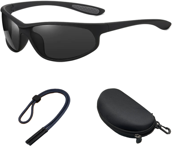 리스펙 무광 20g 초경량 러닝 스포츠 선글라스, 1개, 무광 블랙