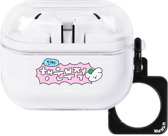 버즈3 3프로 전용 테이프가 필요없는 일체형 스퀘어링 케이스 모음, 버즈3/3프로 공용, 45.행운부적 핑크부적, 1개