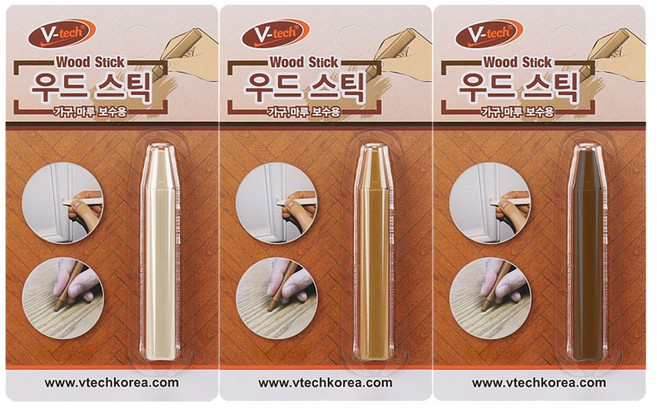 Vtech 우드스틱 밝은미색 + 갈색 + 어두운 갈색 3종 세트, 1세트