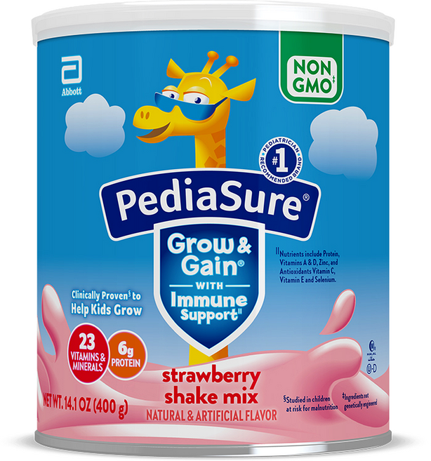[미국]페디아슈어 그로우 앤 게인 파우더 바닐라 초콜렛 딸기 3가지맛 400g/Pediasure powder Grow & Gain, 2. 딸기, 1개, 400g