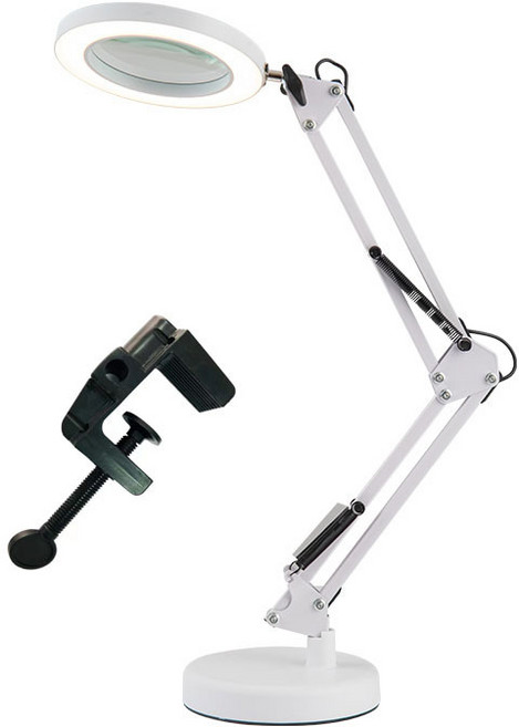 [비버블리] 2in1 링라이트 LED 2관절 돋보기 스탠드, 1개, 화이트, D002(화이트)