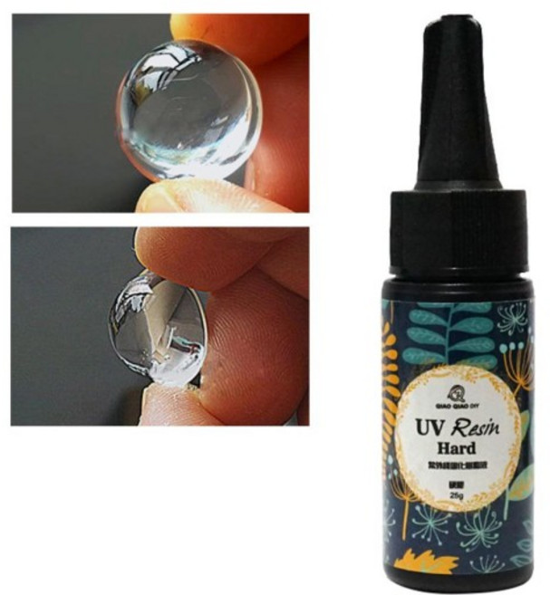 25 G 투명 에폭시 수지 접착제 인스턴트 강한 UV 경화 보석 공예 DIY 용품 하드 크리스탈 코팅 테이블, 1개