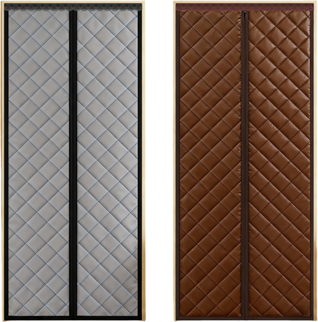 출입이 편한 겨울 자석 싱패딩 현관 방풍 커튼 양문형, 1개