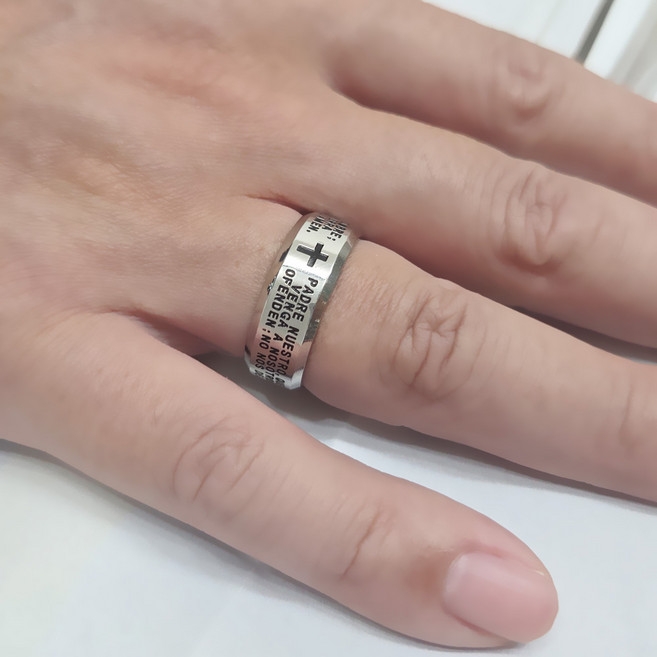 [골드러쉬] R219 반지 십자가 스틸반지 커플링 남녀공용 엔틱 남자패션링