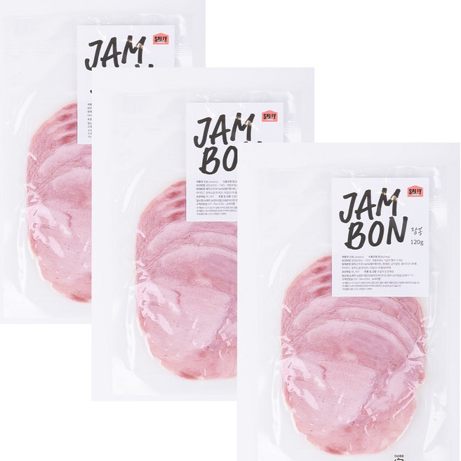 [샐리의식탁] 잠봉 수제 슬라이스 샌드위치 햄 120g 국내산 냉장육, 3개