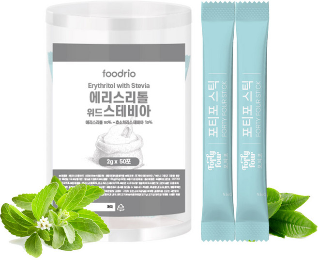 포티포 에리스리톨 위드 스테비아 스틱 2.5gx40포, 40개, 2.5g