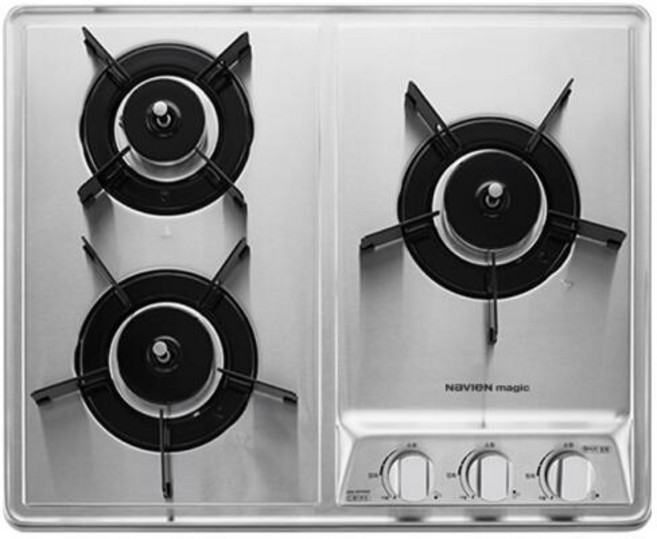 경동나비엔 매직 가스레인지 3구 빌트인 쿡탑 매립형 타공 560*430/건전지식, GRB-4103, LNG, 고객직접설치