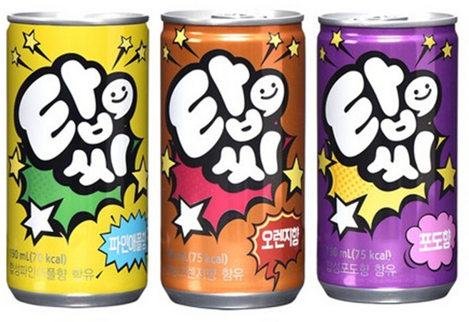 탑씨 190mL 3종 (오렌지/파인/포도) 10캔씩 총 30캔 탄산음료 안심박스포장, 30개