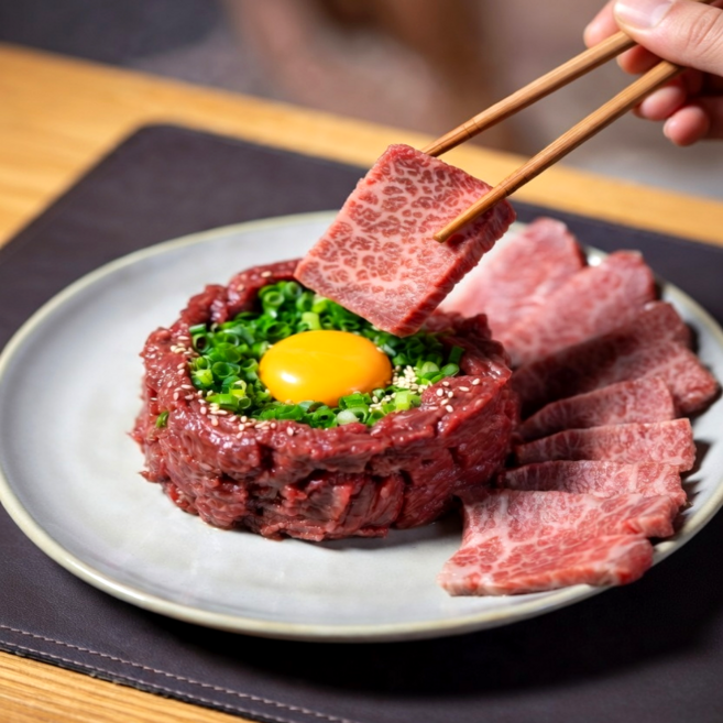 1등급이상 한우 육회 육사시미 세트 소스제공, 600g, 1