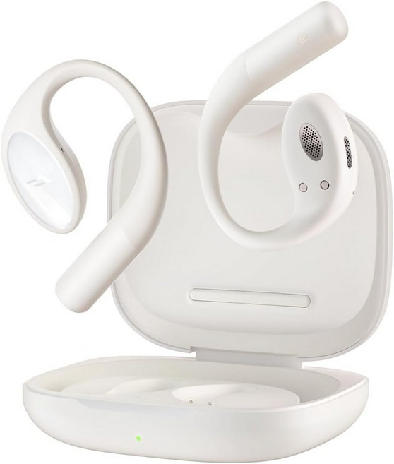 1MORE S51 오픈 이어 헤드폰 - 가벼운 핏 이어버드 무선 블루투스 40시간 플레이타임 베이스 모어+ IPX5 방수 클리어 콜 게임 모드, White