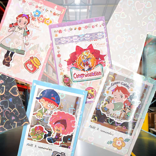 하트 컬러 슬리브 20p 포장봉투 OPP포장 포카꽂이 손상방지 기스방지 포토홀더, 투명