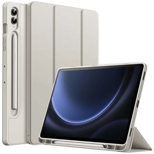 갤럭시탭S9 FE 플러스 울트라 호환 커버 S펜수납 케이스 SM-X510N X516N X610N X616N X710N X716N X810N X816N X910N X916 케이스나라, 회색