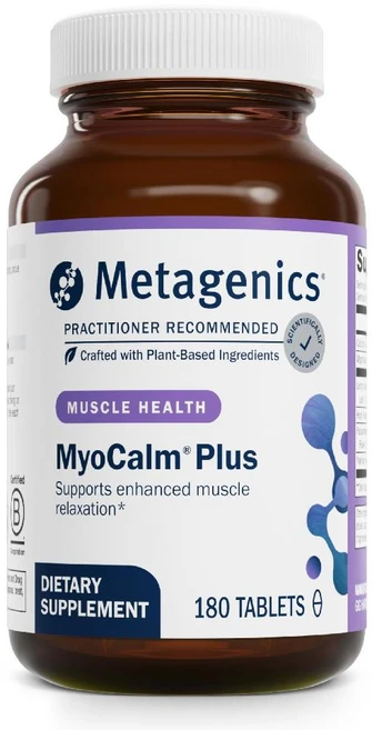 Metagenics MyoCalm Plus - 패션플라워 발레리안 뿌리 마그네슘 칼슘 함유 베지테리언 20회분 60정, 180 카운트(1팩), 레몬 - 쿠팡