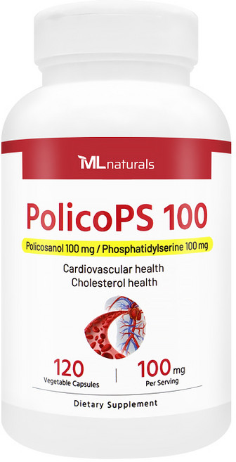 [미국빠른직구] 신제품 마이라이프 내추럴스 폴리코PS 100 (포스파티딜세린 100mg + 폴리코사놀 100mg), 1개, 120정