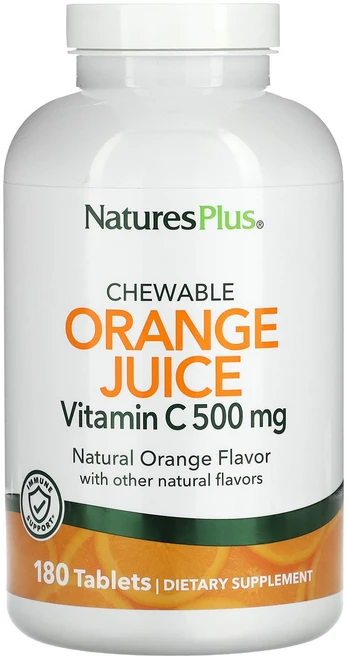 NaturesPlus 오렌지 주스 츄어블 비타민C 500mg 180정, NaturesPlus오렌지주스츄어블비타민C500mg18, 1개 - 쿠팡