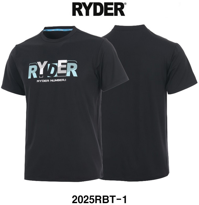 라이더 티셔츠 배드민턴 반팔 상의 남성 여성 기획 반팔티 블랙 2025RBT-1