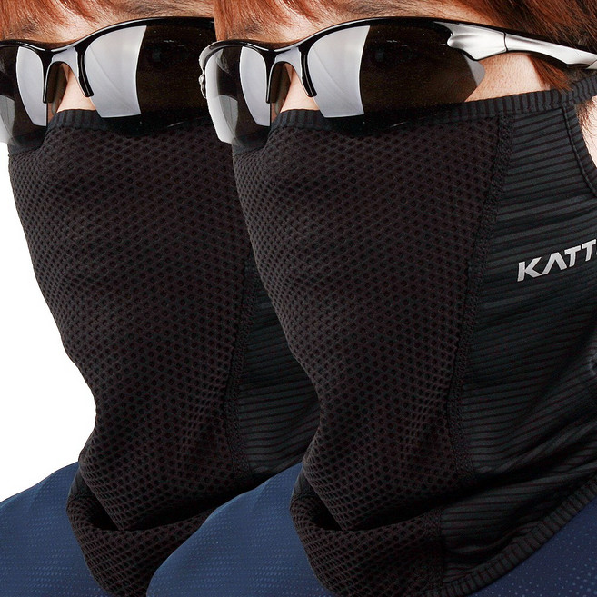 KATTUS 카투스 1+1 2023년 신제품 쿨 워머 멀티스카프 냉감마스크 자전거쿨마스크 쿨스카프 넥워머 디자인등록제품 KC인증완료, ZET7 블랙1+블랙1, 1개