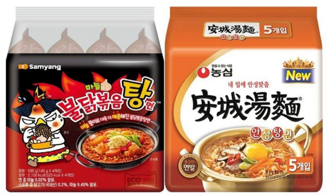 삼양 불닭볶음탕면 + 안성탕면 번들 세트, 1세트