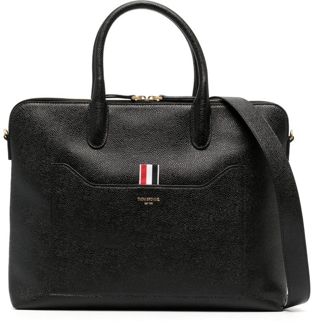 톰 브라운 4 바 가죽 브리프 케이스