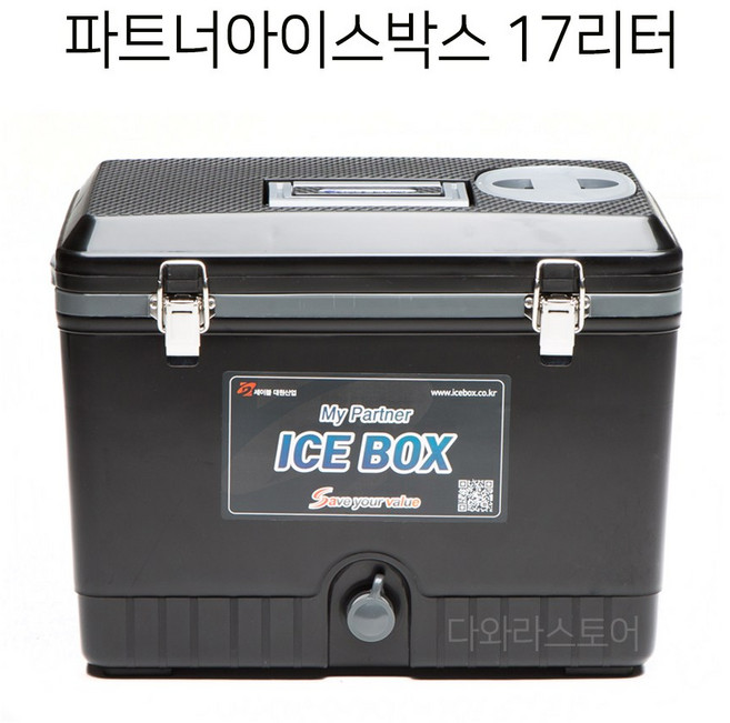 대원산업 낚시용 파트너아이스박스 17리터, 17L, 블랙