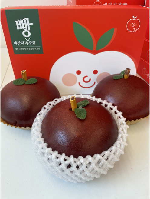 예산능금빵 2개입(수제빵) - 크림치즈와 사과다이스가 듬뿍 들어간 / 진짜 사과모양의 큼직한 사과빵, 200g, 2개