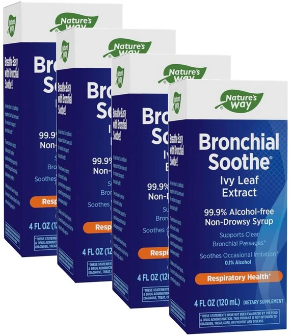 네이처스웨이 브론키얼 수드 시럽 아이비 리프 추출물 Nature's Way Bronchial Soothe Syrup, 120ml, 4개 - 쿠팡