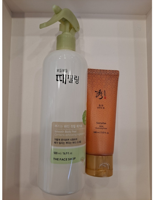 더페이스샵 보들보들 때 필링 바디스크럽 500ml+수려한 본 폼크린싱 100ml(증정) 1세트, 1개, 500g