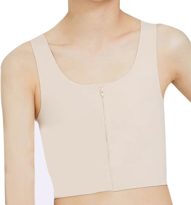 당당바디 가슴 작아보이는 무봉제 지퍼형 플랫브라