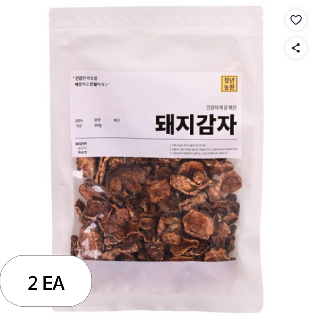 청년농원 볶은 돼지 감자, 2개, 300g