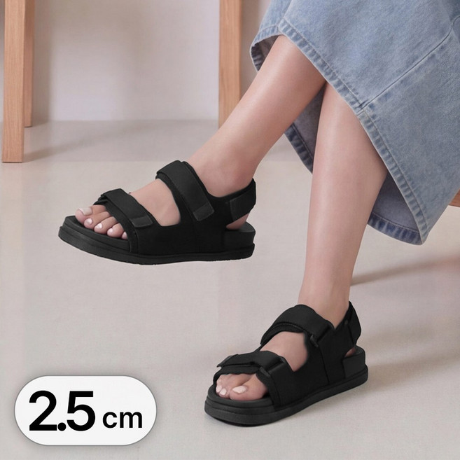 라뷰드 여성 벨크로 스트랩 샌들 캐주얼 스포츠 여름 여자 샌달 여성용 푹신한 발편한 신발 패션 경량 찍찍이 슬리퍼 2.5cm