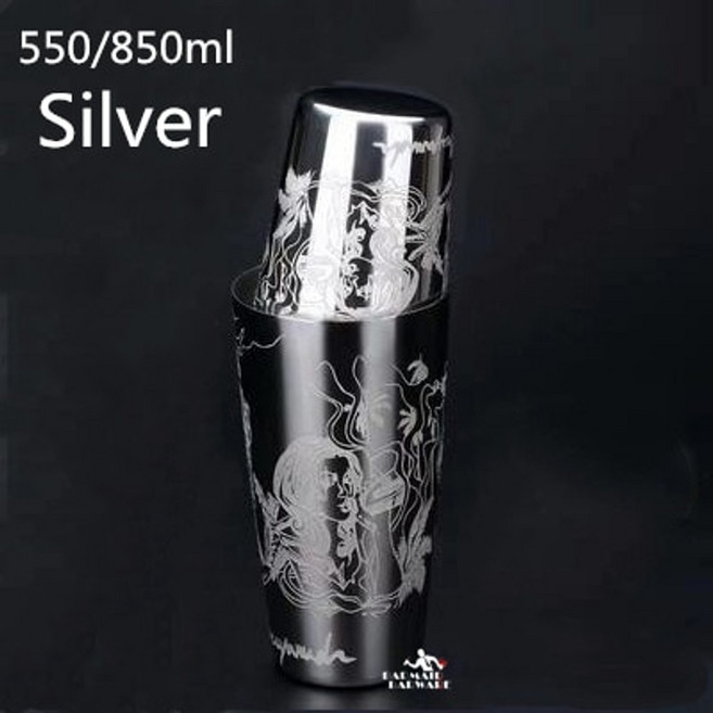 칵테일 키트 쉐이커 제조 계량컵 지거 스테인리스 스틸 보스턴 바 셰이커: 2개 세트: 18oz unweighted amp 28온스, 1개