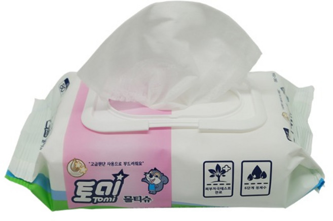 동방제지 토미 고급 절약형 물티슈 80매 캡형 X 12팩, 12개